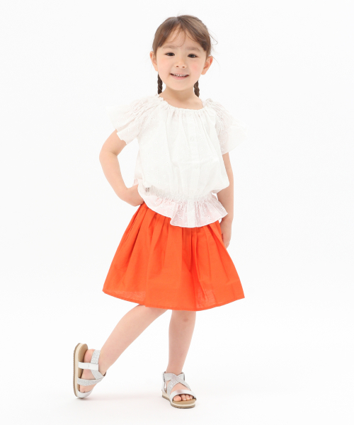 GLOBAL WORK（グローバルワーク）の「【キッズ】ウエストシャーリングブラウス【ちびVERY5月号掲載アイテム】/829621（シャツ/ブラウス・キッズ・ブラック/イエロー/ホワイト/パープル系その他2・SMALL/X-LARGE/XX-LARGE/MEDIUM/LARGE）」の7枚目の写真