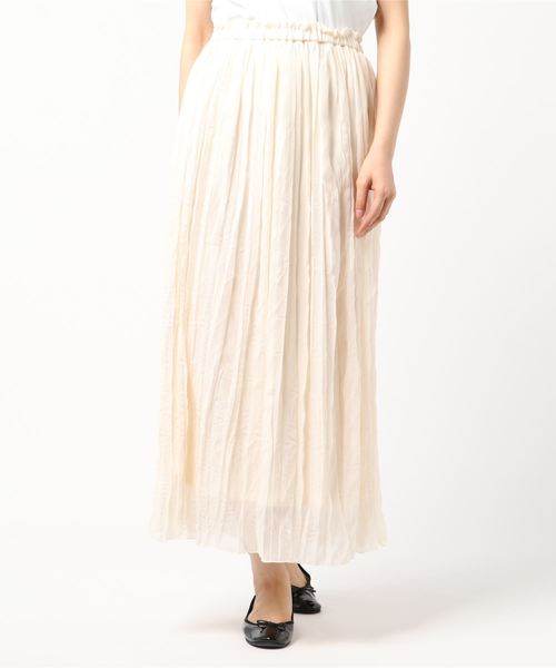 STYLEBLOCK（スタイルブロック）の「シフォンランダムプリーツマキシスカート（スカート・レディース・カーキ/ブラック/ライトベージュ/パープル/アイボリー・M）」の2枚目の写真