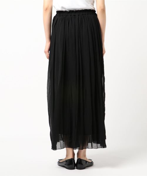 STYLEBLOCK（スタイルブロック）の「シフォンランダムプリーツマキシスカート（スカート・レディース・カーキ/ブラック/ライトベージュ/パープル/アイボリー・M）」の6枚目の写真