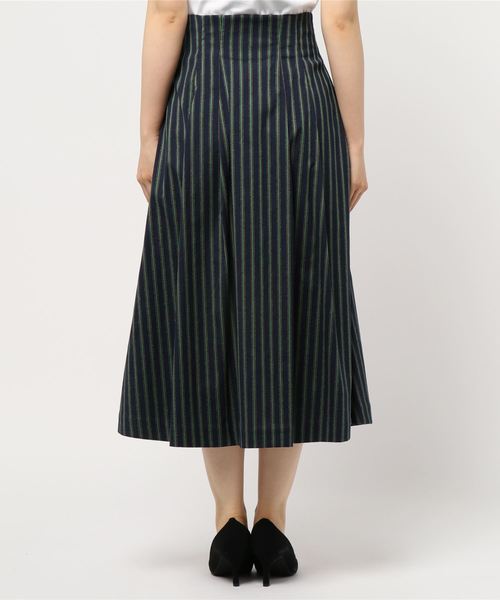 セール】IENA LA BOUCLE ドビーストライプ前開きタックスカート