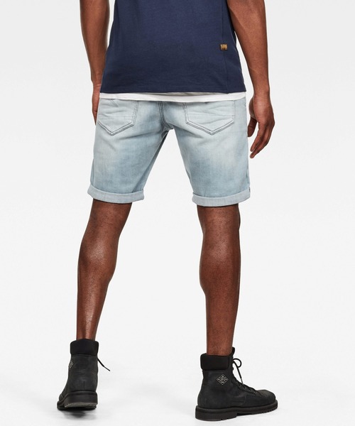 G-STAR（ジースター）の「3301 Slim Shorts（デニムパンツ・メンズ・インディゴブルー・31inch/29inch/30inch/34inch/32inch/33inch/28inch）」の2枚目の写真