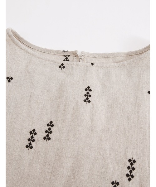 nop de nod(ノップドゥノッド)の「Pomme リネン刺繍8分袖2WAYワンピース(ワンピース・レディース・ブラック/キナリ・3)」の12枚目の写真