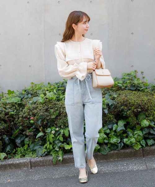 Flowerモチーフラッフルブラウス♡♡♡ merry jenny（メリージェニー）の「flowerラッフルブラウス（シャツ