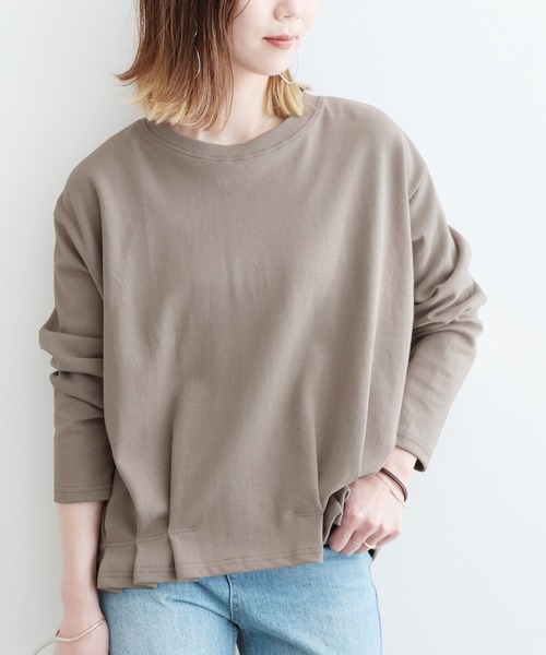 reca(レカ)の「裾タックカットソー(Tシャツ/カットソー・レディース・ブラック/アイボリー/モカ/ブルー系その他/グレイッシュベージュ/ミント・FREE)」の4枚目の写真