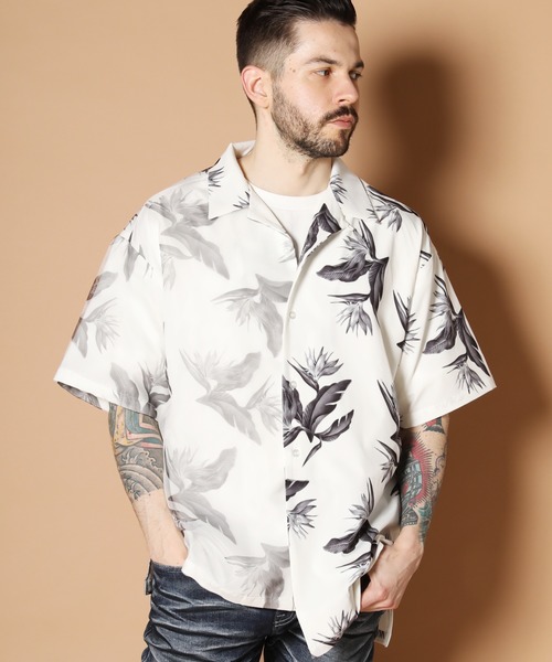 JACKROSE(ジャックローズ)の「オーガンジーエアリー半袖シャツ(シャツ/ブラウス・メンズ・ホワイト/ブラック・M/L/XL)」の2枚目の写真