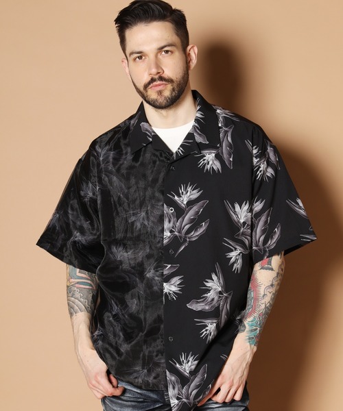 JACKROSE(ジャックローズ)の「オーガンジーエアリー半袖シャツ(シャツ/ブラウス・メンズ・ホワイト/ブラック・M/L/XL)」の1枚目の写真