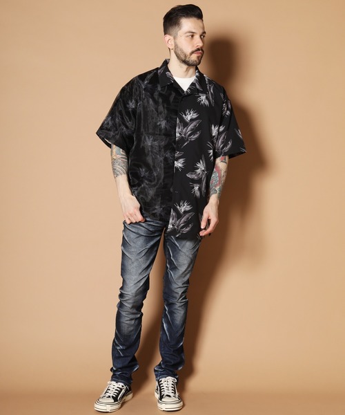 JACKROSE(ジャックローズ)の「オーガンジーエアリー半袖シャツ(シャツ/ブラウス・メンズ・ホワイト/ブラック・M/L/XL)」の18枚目の写真