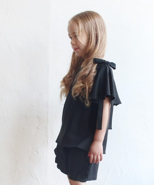 Rora（ローラ）の「アーク リネントップス(2color)（シャツ/ブラウス・キッズ・ブラック/マスタード・110cm/100cm/120cm/130cm/140cm）」の5枚目の写真