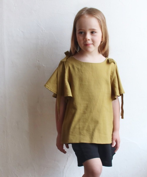 Rora（ローラ）の「アーク リネントップス(2color)（シャツ/ブラウス・キッズ・ブラック/マスタード・110cm/100cm/120cm/130cm/140cm）」の7枚目の写真