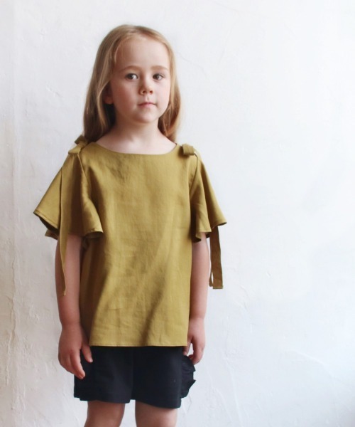 Rora（ローラ）の「アーク リネントップス(2color)（シャツ/ブラウス・キッズ・ブラック/マスタード・110cm/100cm/120cm/130cm/140cm）」の8枚目の写真