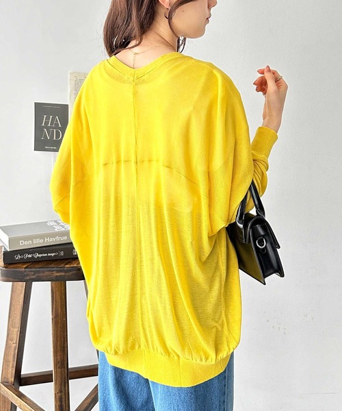 GeeRA（ジーラ）の「接触冷感！ドルマンシアーニットカーディガン（カーディガン/ボレロ・レディース・オフホワイト/ブラック/モカ/イエロー/ライトグレー/グリーン/オレンジ/グリーン系その他/ブルー・MEDIUM/LARGE/X-LARGE/XX-LARGE）」の14枚目の写真