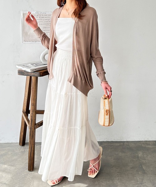 GeeRA（ジーラ）の「接触冷感！ドルマンシアーニットカーディガン（カーディガン/ボレロ・レディース・オフホワイト/ブラック/モカ/イエロー/ライトグレー/グリーン/オレンジ/グリーン系その他/ブルー・MEDIUM/LARGE/X-LARGE/XX-LARGE）」の20枚目の写真