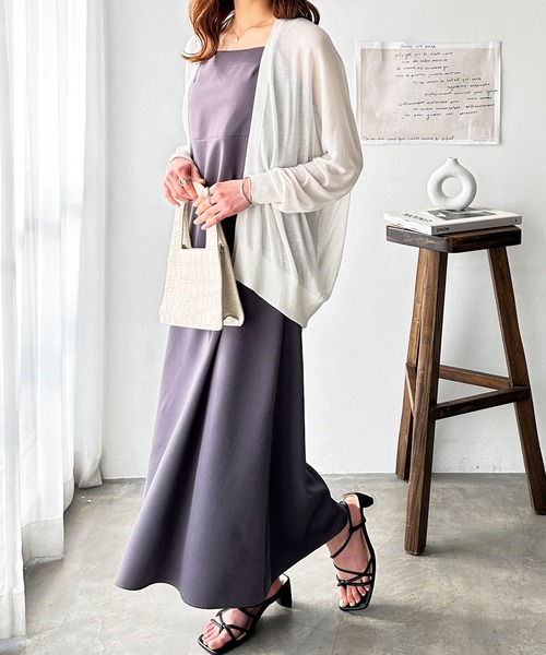 GeeRA（ジーラ）の「接触冷感！ドルマンシアーニットカーディガン（カーディガン/ボレロ・レディース・オフホワイト/ブラック/モカ/イエロー/ライトグレー/グリーン/オレンジ/グリーン系その他/ブルー・MEDIUM/LARGE/X-LARGE/XX-LARGE）」の16枚目の写真