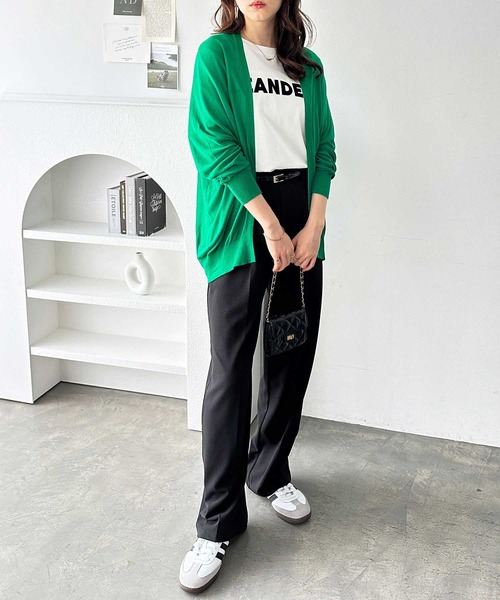 GeeRA（ジーラ）の「接触冷感！ドルマンシアーニットカーディガン（カーディガン/ボレロ・レディース・オフホワイト/ブラック/モカ/イエロー/ライトグレー/グリーン/オレンジ/グリーン系その他/ブルー・MEDIUM/LARGE/X-LARGE/XX-LARGE）」の11枚目の写真