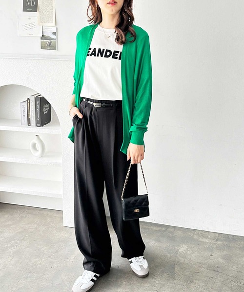 GeeRA（ジーラ）の「接触冷感！ドルマンシアーニットカーディガン（カーディガン/ボレロ・レディース・オフホワイト/ブラック/モカ/イエロー/ライトグレー/グリーン/オレンジ/グリーン系その他/ブルー・MEDIUM/LARGE/X-LARGE/XX-LARGE）」の12枚目の写真