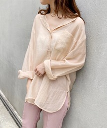 one after another NICE CLAUP | ノーカラーシアーシャツ(シャツ/ブラウス)