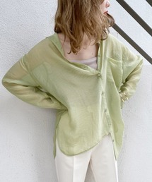 one after another NICE CLAUP | ノーカラーシアーシャツ(シャツ/ブラウス)