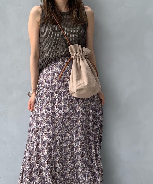 LE MORE（リモア）の「コットン巾着バッグ（ショルダーバッグ・レディース・ベージュ/アイボリー/ブラック・FREE）」の4枚目の写真