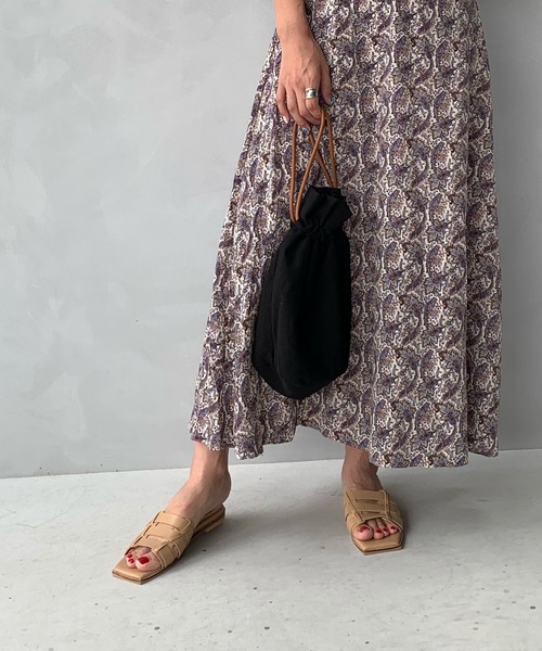 LE MORE（リモア）の「コットン巾着バッグ（ショルダーバッグ・レディース・ベージュ/アイボリー/ブラック・FREE）」の10枚目の写真