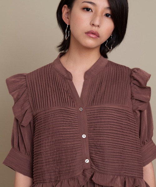 KOH.style（コースタイル）の「MANY TUCK DRESS（ワンピース・レディース・ブラック/ブラウン/グリーン・FREE）」の12枚目の写真