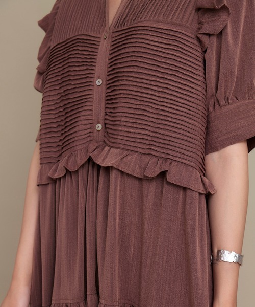 KOH.style（コースタイル）の「MANY TUCK DRESS（ワンピース・レディース・ブラック/ブラウン/グリーン・FREE）」の20枚目の写真