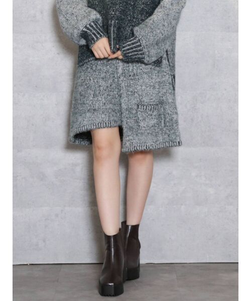 dazzlin（ダズリン）の「パッチワークニットミニスカート【セットアップ】（スカート・レディース・グレー/ベージュ/その他1・FREE）」の3枚目の写真