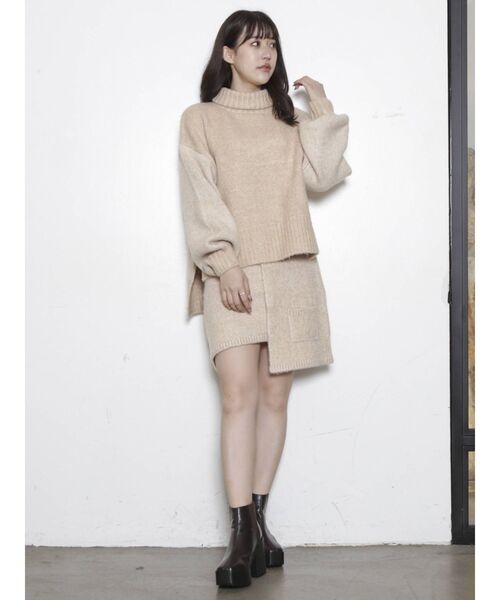 dazzlin（ダズリン）の「パッチワークニットミニスカート【セットアップ】（スカート・レディース・グレー/ベージュ/その他1・FREE）」の17枚目の写真