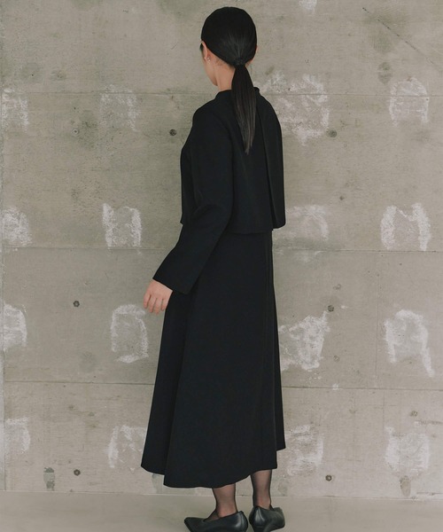 シンプルロングスリーブワンピース［ブラックフォーマル対応］冠婚葬祭
