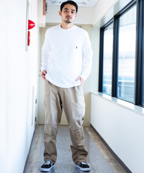 ラルフローレン　ポロラルフローレン　トレーナー　ワッフル　ロンT　ベージュ POLO RALPH LAUREN ワッフルロンT（Tシャツ/カットソー）｜POLO
