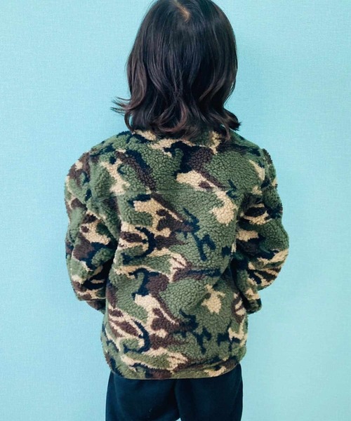シープボア 迷彩 スタンドネック ボア ジャケット キッズ（ブルゾン