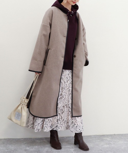 archives（アルシーヴ）の「合皮巾着ショルダー（ハンドバッグ・レディース・アイボリー/ブラック・FREE）」の8枚目の写真