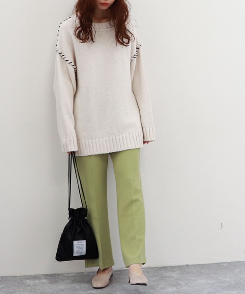 archives（アルシーヴ）の「合皮巾着ショルダー（ハンドバッグ・レディース・アイボリー/ブラック・FREE）」の6枚目の写真