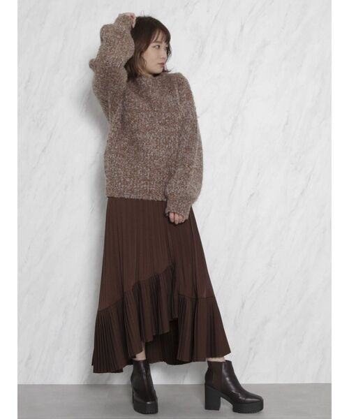 dazzlin（ダズリン）の「ダブルプリーツフレアスカート（スカート・レディース・ベージュ/ブラウン・SMALL/MEDIUM）」の10枚目の写真