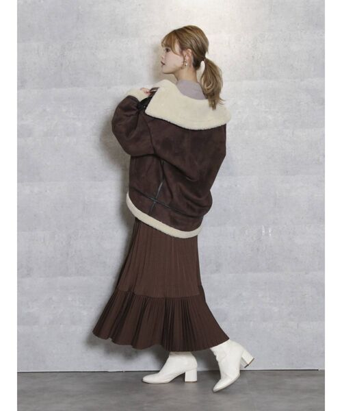 dazzlin（ダズリン）の「ダブルプリーツフレアスカート（スカート・レディース・ベージュ/ブラウン・SMALL/MEDIUM）」の13枚目の写真