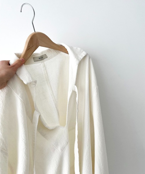 CANAL JEAN（キャナルジーン）の「RED CHOP WORKS(レッドチョップワークス) コットンリネンメキシカンプルオーバー（Tシャツ/カットソー・レディース・ホワイト・38）」の2枚目の写真