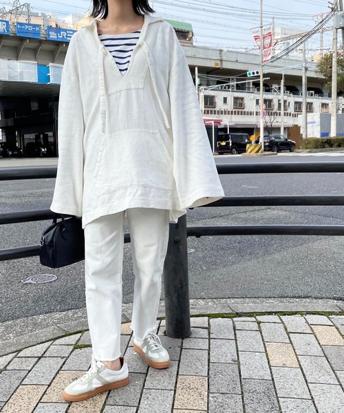 CANAL JEAN（キャナルジーン）の「RED CHOP WORKS(レッドチョップワークス) コットンリネンメキシカンプルオーバー（Tシャツ/カットソー・レディース・ホワイト・38）」の3枚目の写真