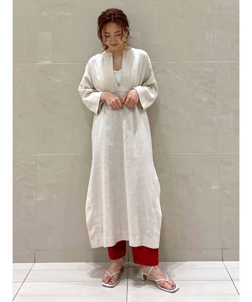 Ungrid（アングリッド）の「リネン混ワンピース（ワンピース・レディース・ブラック/アイボリー・FREE）」の12枚目の写真