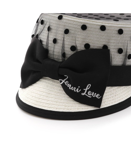 JENNI love（ジェニィラブ）の「ドットチュールキャスケット（キャスケット・キッズ・ブラック/ベージュ/オフホワイト・54cm/56cm）」の14枚目の写真