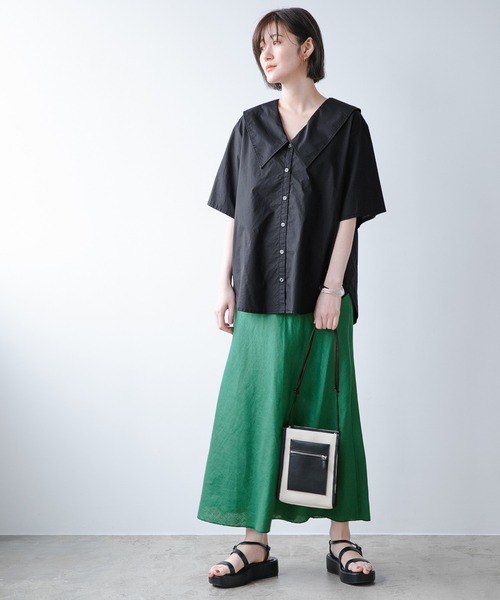 A part by（アパートバイ）の「CoフカVBIGカラーブラウス 946965（シャツ/ブラウス・レディース・ブラック/ベージュ/オフホワイト・FREE）」の4枚目の写真