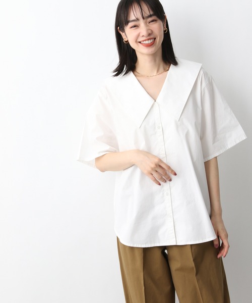 A part by（アパートバイ）の「CoフカVBIGカラーブラウス 946965（シャツ/ブラウス・レディース・ブラック/ベージュ/オフホワイト・FREE）」の5枚目の写真