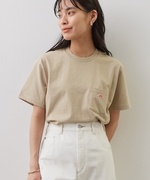 DANTON(ダントン)の「【DANTON】ポケット付きクルーネックTシャツ(Tシャツ/カットソー・レディース・ホワイト/ライトグレー/ブラック/ベージュ/ブルー系その他3・38/36)」の4枚目の写真