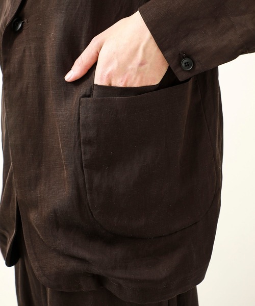 KIIT(キート)の「STUDIOUS別注 テロテロジャケット/EX.TEROTERO JKT(テーラードジャケット・メンズ・ブラック/ブラウン・1/2)」の5枚目の写真