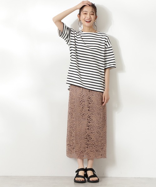 N.（N. Natural Beauty Basic）（エヌエヌナチュラルビューティーベーシック）の「◆度詰めボーダーＴシャツ（Tシャツ/カットソー・レディース・パープル系その他/ブルー系その他/ブラック系その他・MEDIUM）」の13枚目の写真
