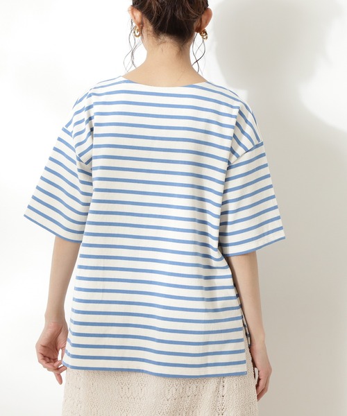 N.（N. Natural Beauty Basic）（エヌエヌナチュラルビューティーベーシック）の「◆度詰めボーダーＴシャツ（Tシャツ/カットソー・レディース・パープル系その他/ブルー系その他/ブラック系その他・MEDIUM）」の14枚目の写真
