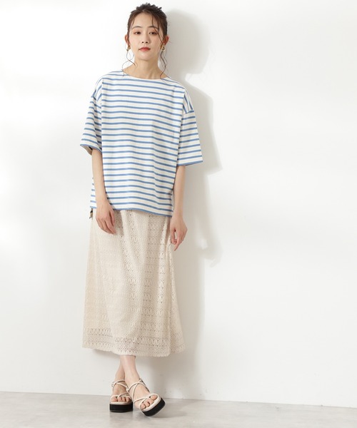 N.（N. Natural Beauty Basic）（エヌエヌナチュラルビューティーベーシック）の「◆度詰めボーダーＴシャツ（Tシャツ/カットソー・レディース・パープル系その他/ブルー系その他/ブラック系その他・MEDIUM）」の9枚目の写真