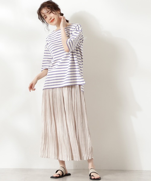 N.（N. Natural Beauty Basic）（エヌエヌナチュラルビューティーベーシック）の「◆度詰めボーダーＴシャツ（Tシャツ/カットソー・レディース・パープル系その他/ブルー系その他/ブラック系その他・MEDIUM）」の22枚目の写真