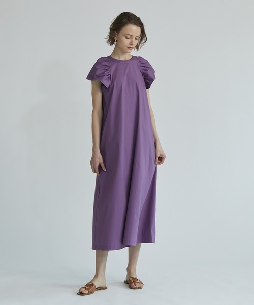 Kaon（カオン）の「KAON FOR ESTNATION / フリルカラーロングワンピース（ワンピース・レディース・ネイビー/パープル/ブラック・FREE）」の3枚目の写真