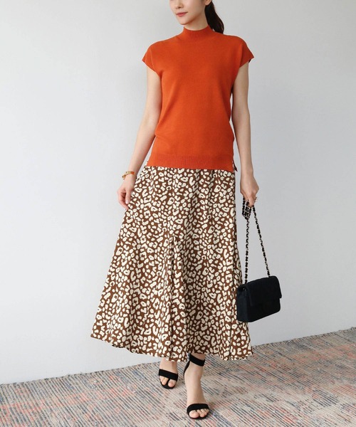 ELFRANK(エルフランク)の「ハイネック 半袖 サマーニット プルオーバー モックネック(ニット/セーター・レディース・ブラック/グレー/ベージュ/クリーム/オレンジ/グリーン/ピンク・FREE)」の16枚目の写真