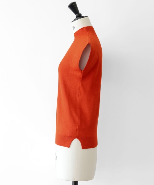 ELFRANK(エルフランク)の「ハイネック 半袖 サマーニット プルオーバー モックネック(ニット/セーター・レディース・ブラック/グレー/ベージュ/クリーム/オレンジ/グリーン/ピンク・FREE)」の20枚目の写真