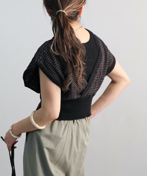 ap retro（アプレトロ）の「ジャガードニットベスト【ZOZO限定アイテム】（ベスト・レディース・ブラック/ライトベージュ/ブルー・FREE）」の8枚目の写真